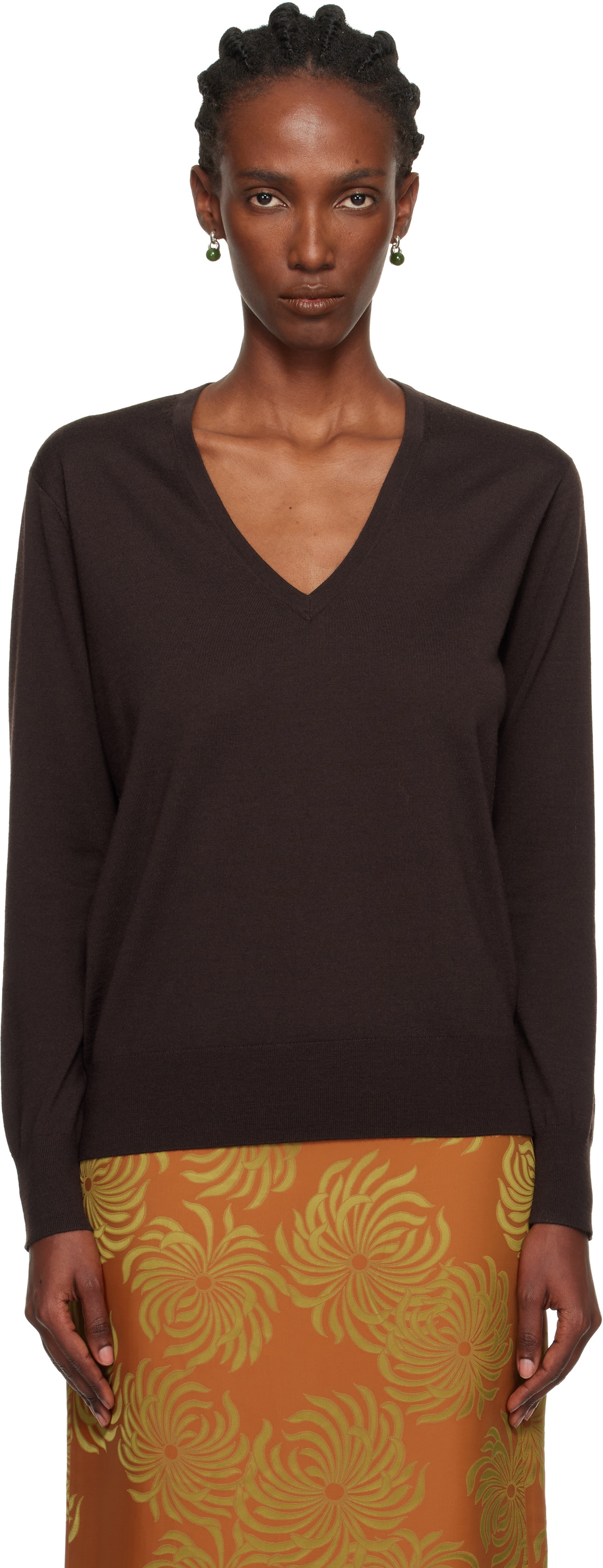Dries Van Noten Brown Wool Sweater