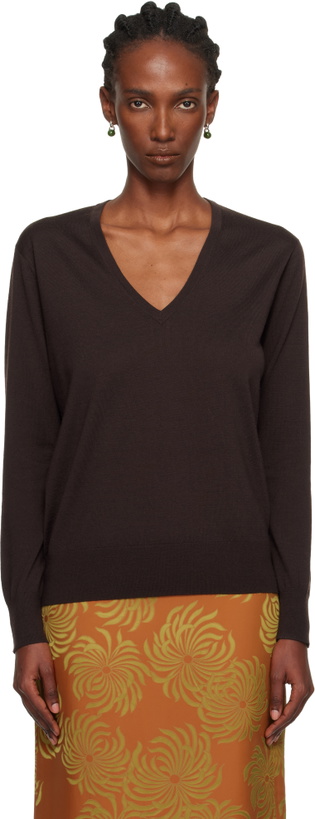 Photo: Dries Van Noten Brown Wool Sweater