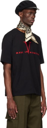 Valentino Black Cotton 'Made in Valentino' Print T-shirt