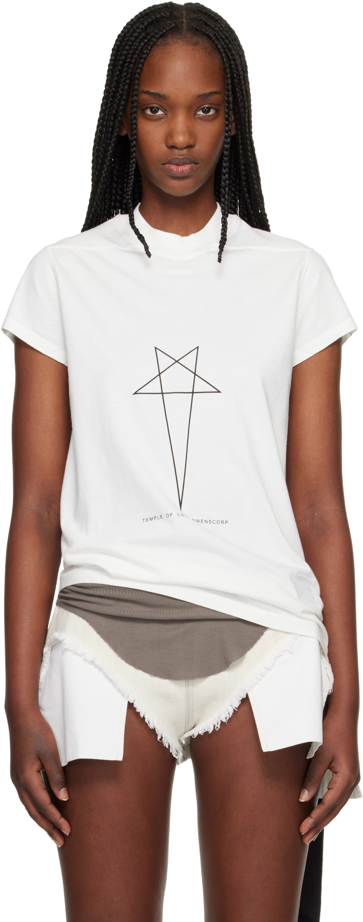 Rick Owens DRKSHDW White Temple Small Level T-shirt