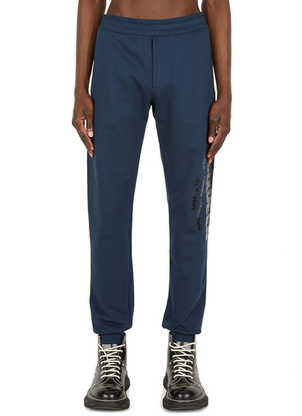 Photo: Graffiti Print Track Pants in Blue