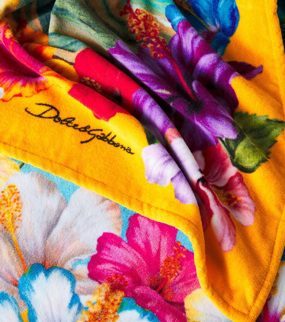 Dolce&Gabbana Casa Printed cotton terry beach towel