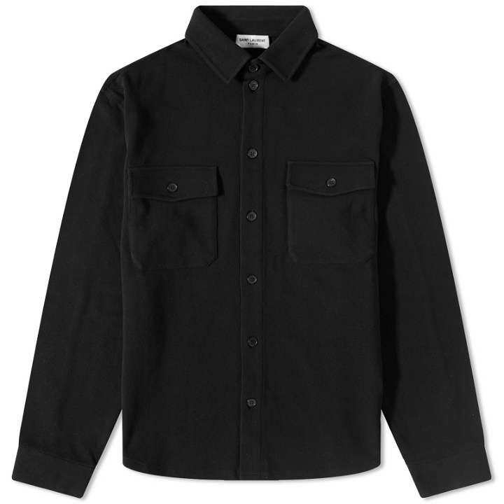 Photo: Saint Laurent Men's Twill Over Shirt in Black