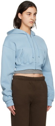 Danielle Guizio Blue Cropped Hoodie