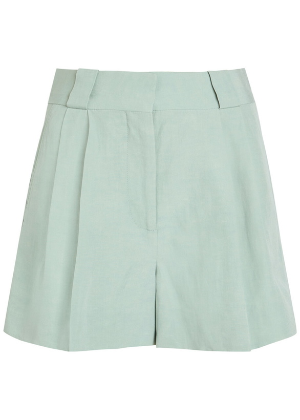 Photo: Blaze Milano Zenith Selle Silk and Linen-blend Shorts Teal