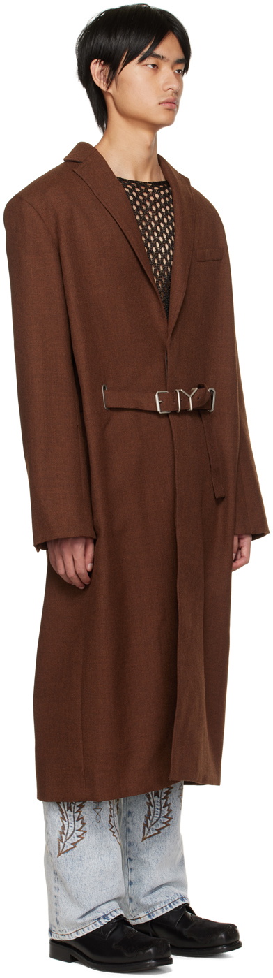 Y/Project Brown Y Belt Coat