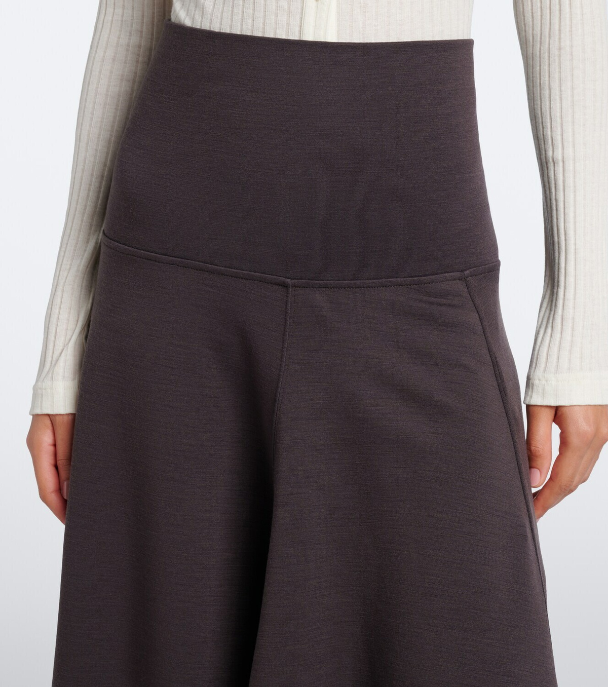 Lemaire Asymmetric wool-blend midi skirt