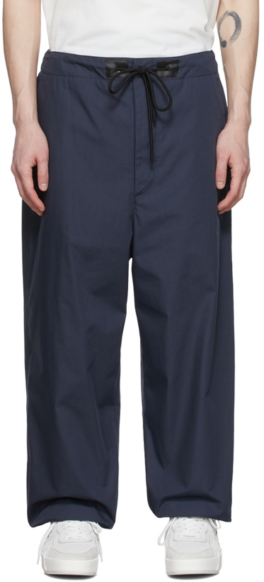 Photo: Moncler Genius 2 Moncler 1952 Navy Polyester Trousers