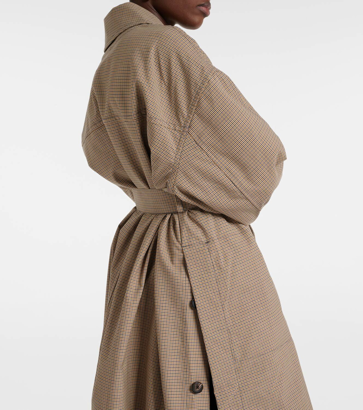 CO Checked wool-blend trench coat