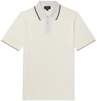 Dunhill - Slim-Fit Silk-Trimmed Knitted Cotton Polo Shirt - White