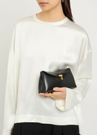 Toteme T-lock Mini Leather Clutch - Black - One Size
