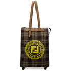 Fendi Brown and Beige Roma Italy 1925 Trolley Tote