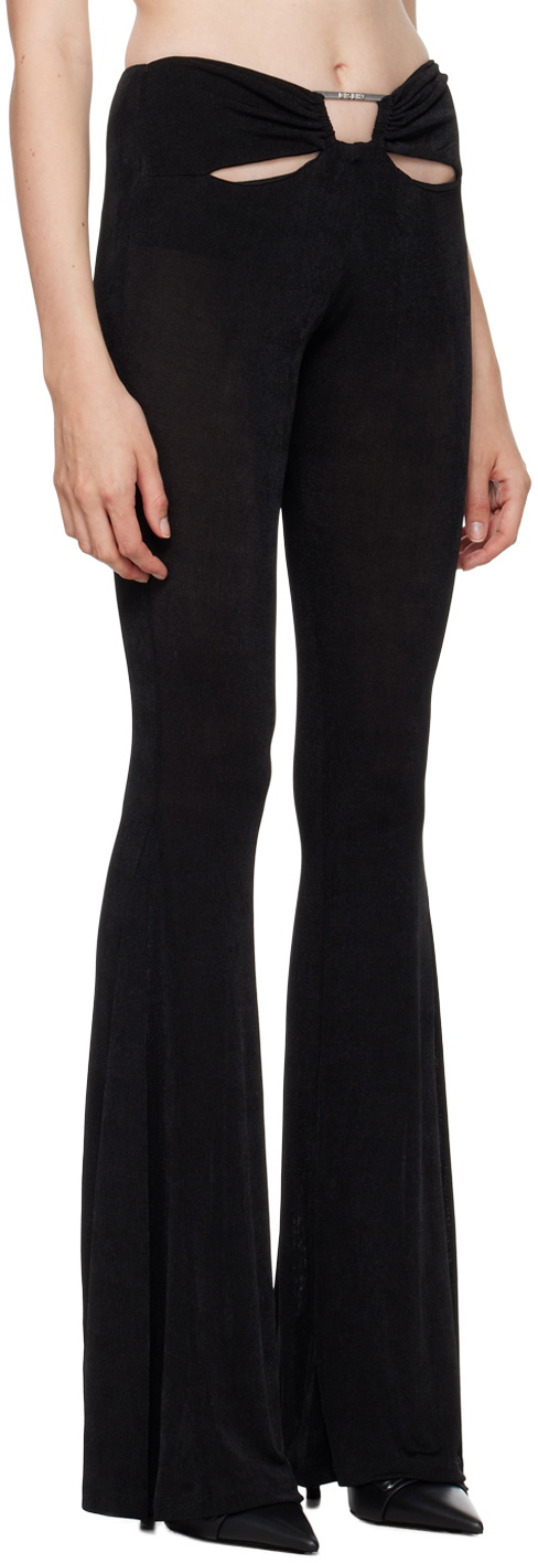 MISBHV Black Cutout Flared Trousers