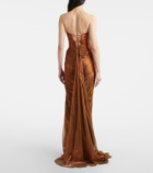 Maria Lucia Hohan Cutout pleated silk gown