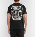 Alexander McQueen - Logo-Embroidered Printed Cotton-Jersey T-Shirt - Men - Black