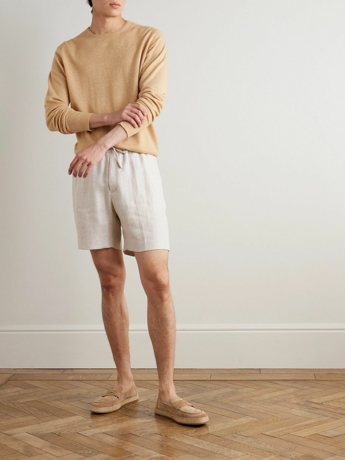 Kingsman - Linen-Twill Drawstring Shorts - Neutrals