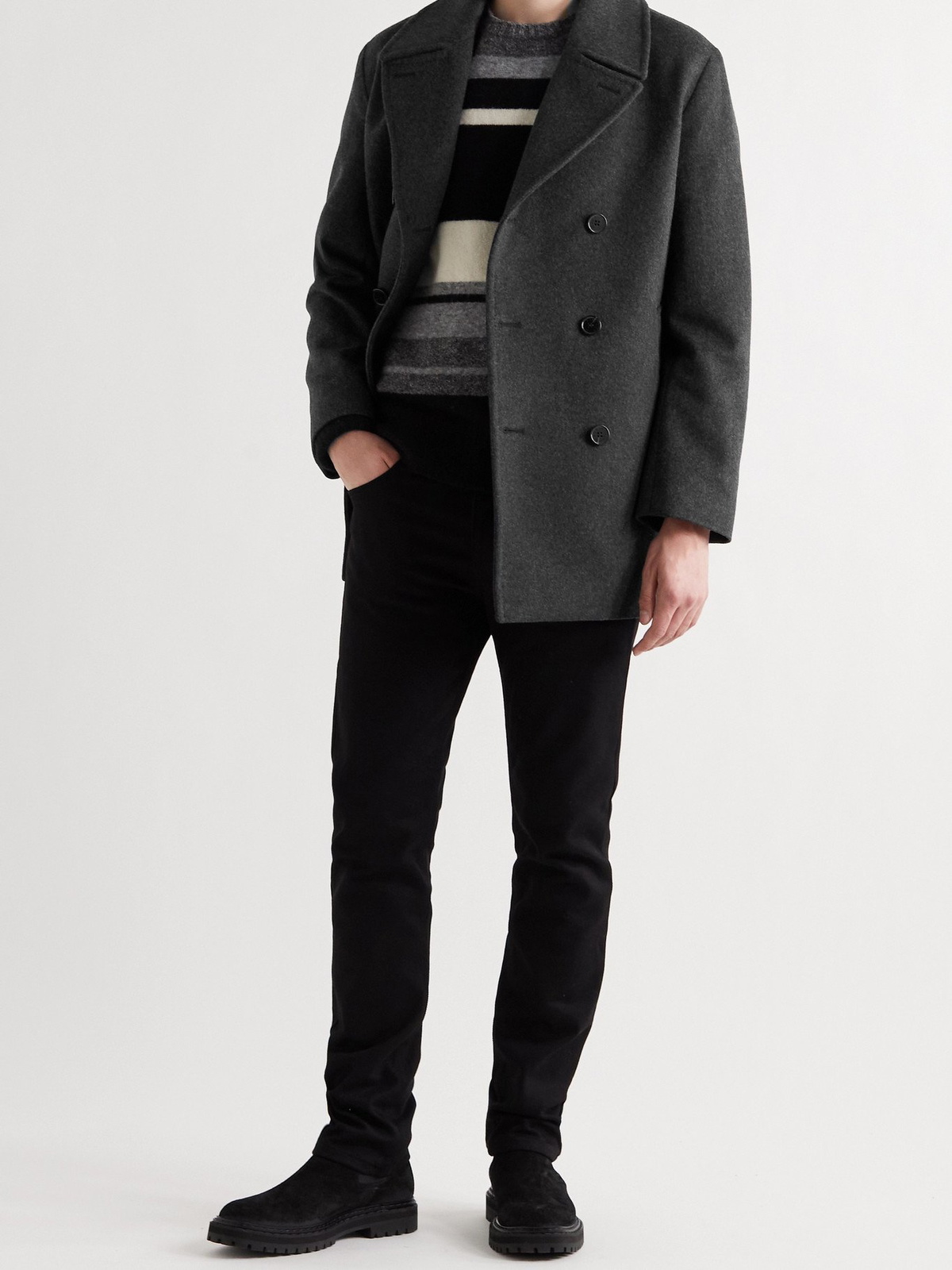 MACKINTOSH - Dalton Wool and Cashmere-Blend Peacoat - Gray - UK/US 36