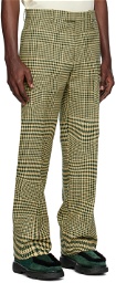 Burberry Green Warped Houndstooth Trousers