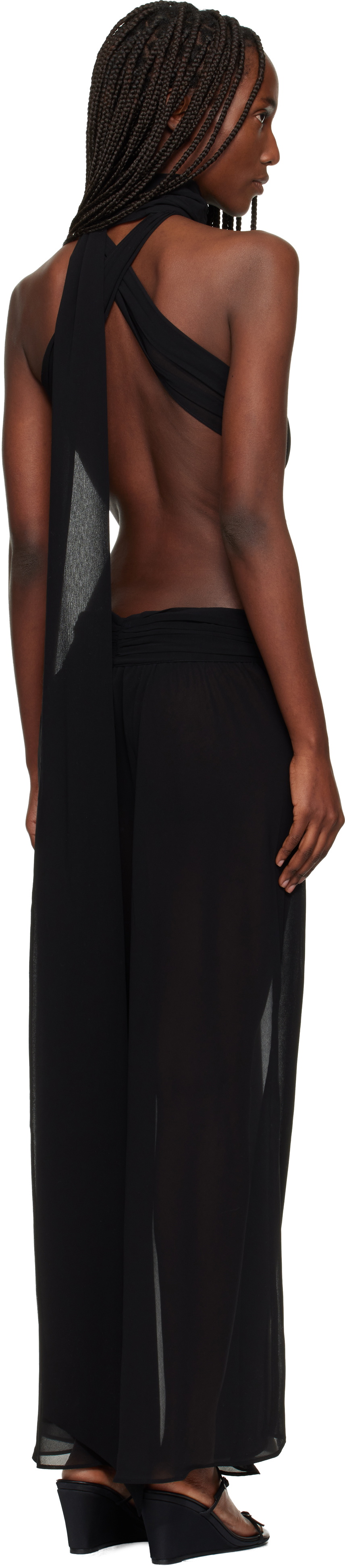 GUIZIO Black Marais Maxi Dress