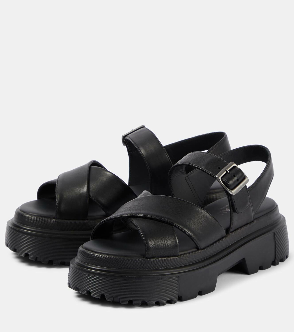 Hogan H644 leather platform sandals