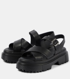 Hogan H644 leather platform sandals