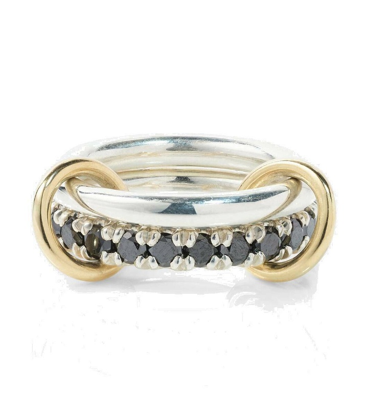 Photo: Spinelli Kilcollin Enzo SG Noir sterling silver and 18kt gold linked rings with black diamonds