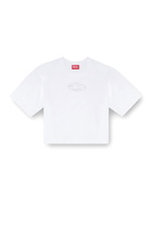 Diesel Boxy T-shirt with cut-out Oval D logo - T-Shirts Womens in White