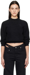 alexanderwang.t Black LS Relaxed Crewneck Sweatshirt