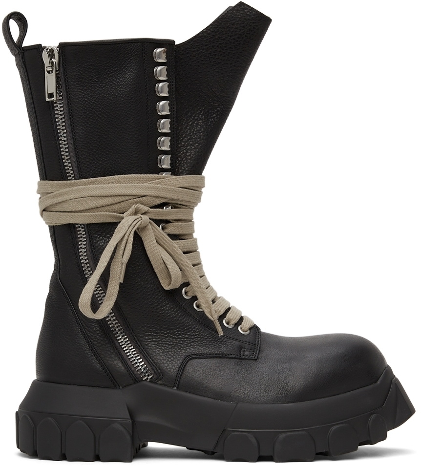 Rick Owens Black Bozo Tractor Boots Rick Owens