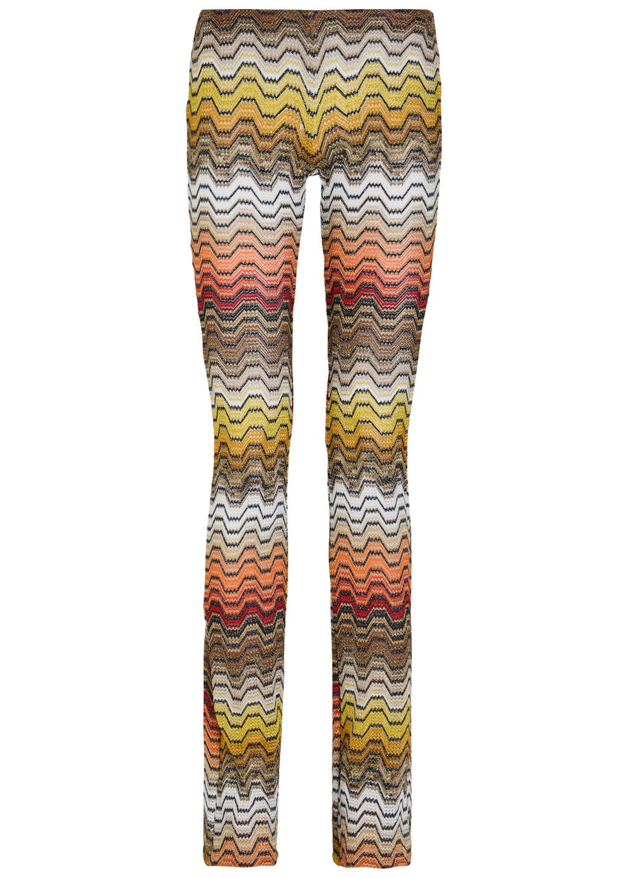 Missoni Patterned Slim-leg Metallic-knit Beach Trousers Black