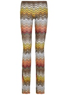 Missoni Patterned Slim-leg Metallic-knit Beach Trousers Black