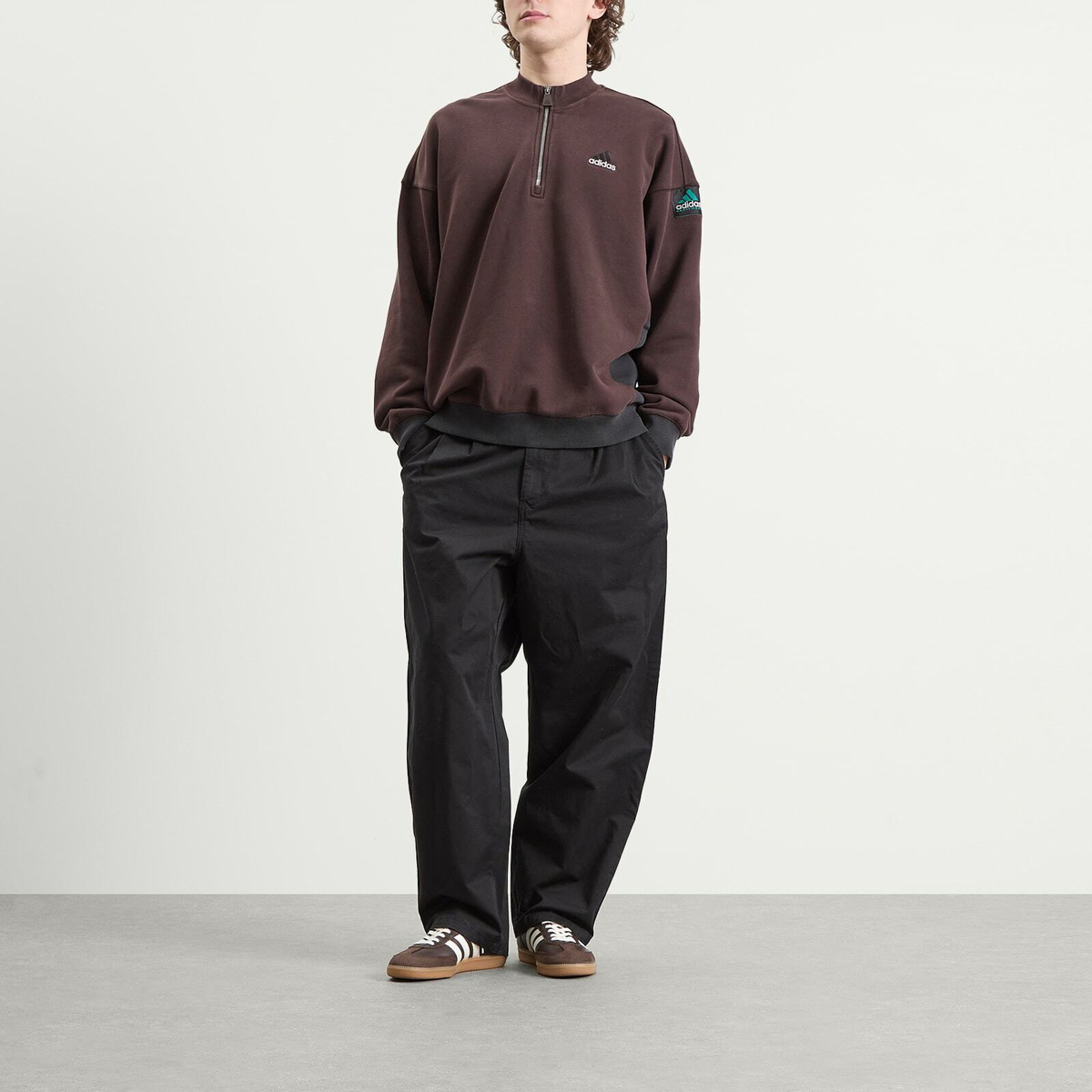 Adidas Men's EQT Half Zip Top in Aurora Coffee