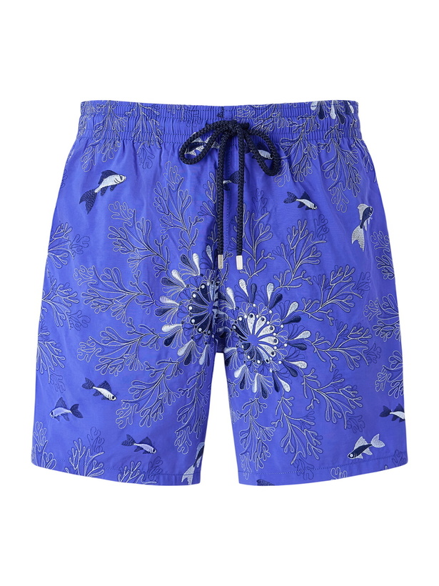 Photo: Vilebrequin - Mistral Embroidered Straight-Leg Swim Shorts - Blue