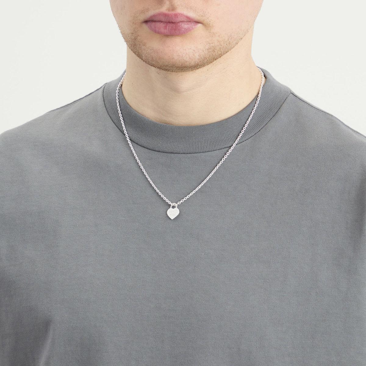 Human Made Men's Heart Necklace in Silver 