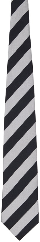 Photo: Comme des Garçons Homme Deux Black & Silver Striped Tie