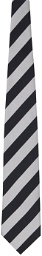 Comme des Garçons Homme Deux Black & Silver Striped Tie