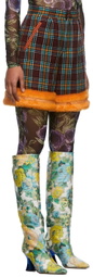 SHUTING QIU SSENSE Exclusive Burgundy & Orange Tailored Faux-Fur Shorts