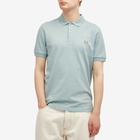 Fred Perry Men's Plain Polo Shirt in Silver Blue/Dark Caramel