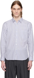 Comme des Garçons Homme Deux White & Navy Striped Shirt