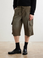 424 - Straight-Leg Cotton-Poplin Cargo Shorts - Green