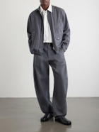 Sacai - Barrel-Leg Belted Woven Trousers - Gray