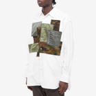 Comme des Garçons Homme Men's Multi Patch Zip Pocket Shirt in White/Khaki