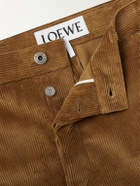 LOEWE - Straight-Leg Cotton-Corduroy Trousers - Brown