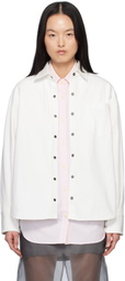 Maria McManus Off-White Oversized Snap Denim Shirt