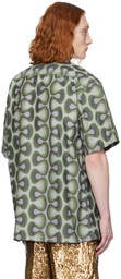 Dries Van Noten Green Printed Shirt