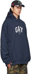 Balenciaga Navy 'Pride' Boxy Hoodie