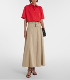 Loewe Belted cotton and silk maxi skirt