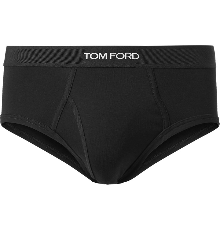 Photo: TOM FORD - Two-Pack Stretch-Cotton Briefs - Black