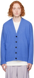 Jil Sander Blue Y-Neck Cardigan