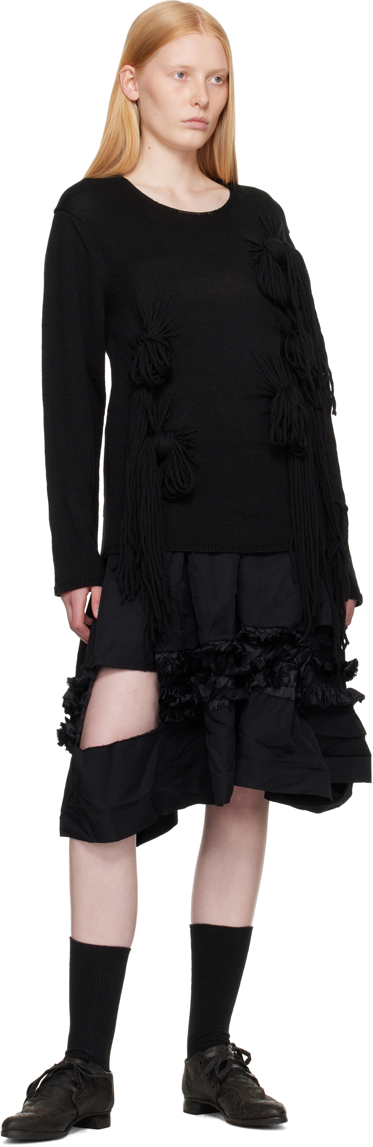 Comme des Garçons Homme Plus Black Acrylic Wool Jersey Sweater